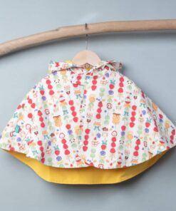 抗風防雨雙面斗篷-訂製 自然42vs黃色防水