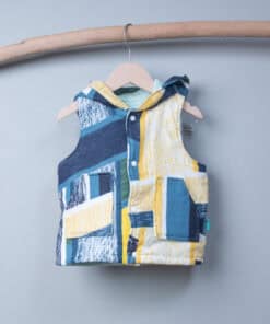 保暖連帽(雙面)背心-訂製 名29vs綠色鋪棉