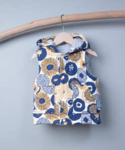 保暖連帽(雙面)背心-訂製 花75vs灰色鋪棉