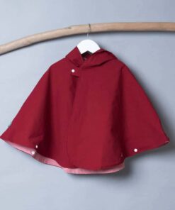 抗風防雨雙面斗篷-訂製 紅色棉麻vs粉色防水