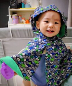 抗風防雨雙面斗篷-訂製 和風33vs淺綠防水