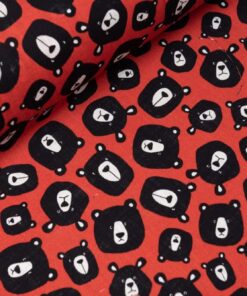 動物44(網眼)大頭黑熊-紅 北風大熊 節慶