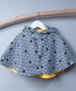 抗風防雨雙面斗篷-訂製 和風48vs黃色防水