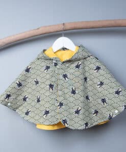 抗風防雨雙面斗篷-訂製 和風49vs黃色防水