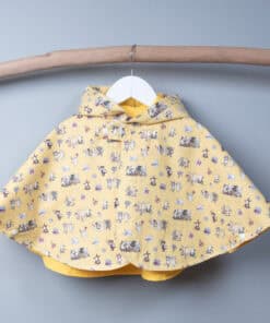 抗風防雨雙面斗篷-訂製 動物40vs黃色防水