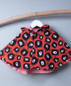 抗風防雨雙面斗篷-訂製 動物44vs粉色防水