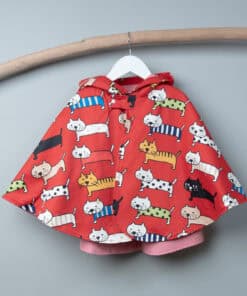 抗風防雨雙面斗篷-訂製 動物34vs粉色防水