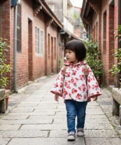 抗風防雨雙面斗篷-訂製 花91vs粉色防水