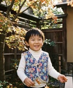 (四合釦)精靈背心-訂製 和風40vs雪花毛