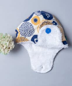 遮耳飛行帽(毛料)-現貨 花75 52cm